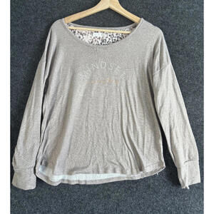 Danskin Sweater Pullover Women XL Gray Knit Long Sleeve Round Neck Casual